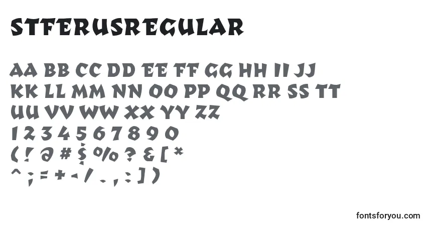 A fonte StFerusRegular – alfabeto, números, caracteres especiais
