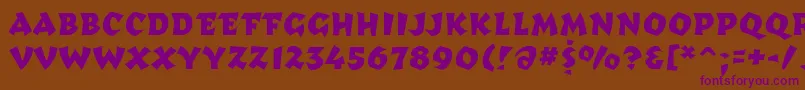 StFerusRegular-Schriftart – Violette Schriften auf braunem Hintergrund