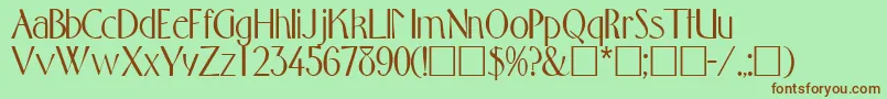 ToquedisplaysskRegular Font – Brown Fonts on Green Background