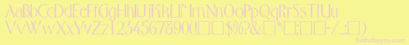 ToquedisplaysskRegular-Schriftart – Rosa Schriften auf gelbem Hintergrund