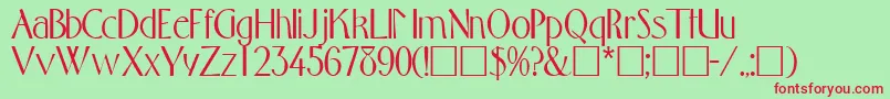 ToquedisplaysskRegular Font – Red Fonts on Green Background