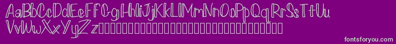 Шрифт Loverlyregulardemo – зелёные шрифты на фиолетовом фоне