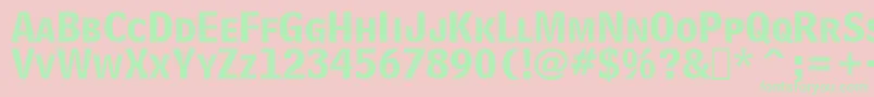 BellCentennialBoldListingBt Font – Green Fonts on Pink Background