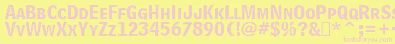BellCentennialBoldListingBt Font – Pink Fonts on Yellow Background