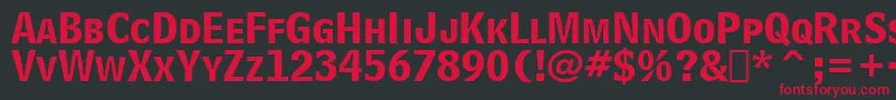 BellCentennialBoldListingBt Font – Red Fonts on Black Background