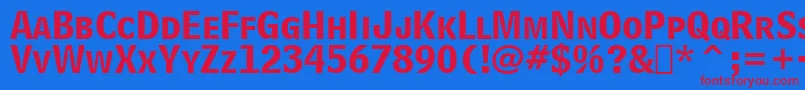 BellCentennialBoldListingBt Font – Red Fonts on Blue Background