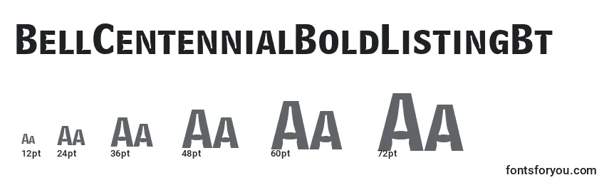 BellCentennialBoldListingBt Font Sizes