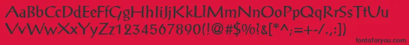 PortalantiquaRegular Font – Black Fonts on Red Background