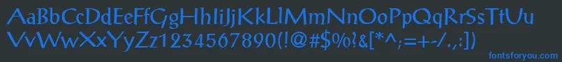 PortalantiquaRegular Font – Blue Fonts on Black Background
