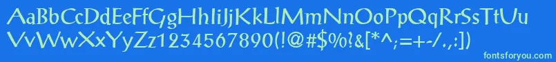 PortalantiquaRegular Font – Green Fonts on Blue Background