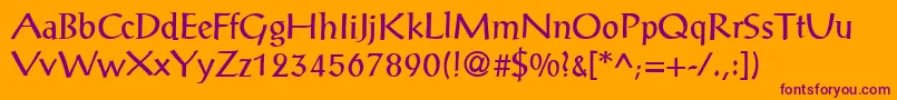 PortalantiquaRegular Font – Purple Fonts on Orange Background