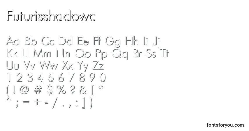 A fonte Futurisshadowc – alfabeto, números, caracteres especiais