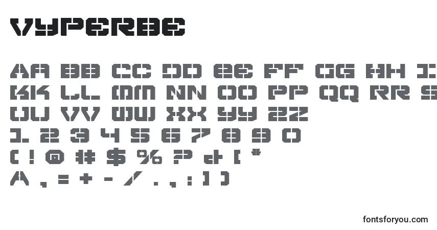 Шрифт Vyperbe – алфавит, цифры, специальные символы