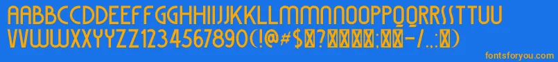 DkColiseu Font – Orange Fonts on Blue Background