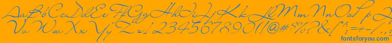Liana Font – Blue Fonts on Orange Background