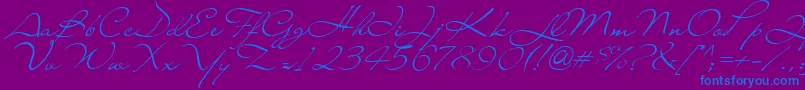 Liana Font – Blue Fonts on Purple Background