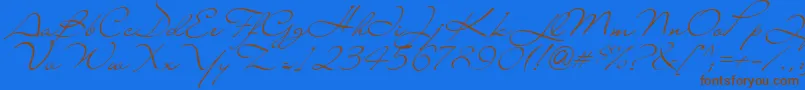 Liana Font – Brown Fonts on Blue Background
