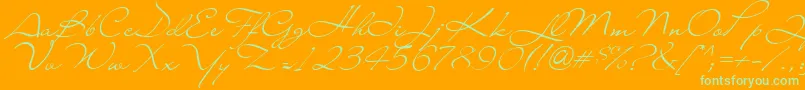 Liana Font – Green Fonts on Orange Background