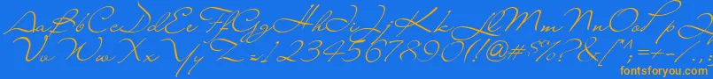 Liana Font – Orange Fonts on Blue Background