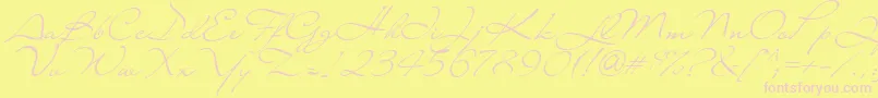 Liana-Schriftart – Rosa Schriften auf gelbem Hintergrund