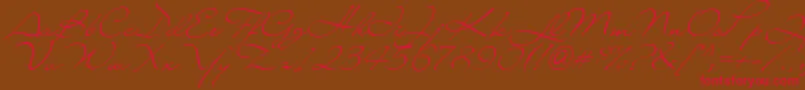 Liana Font – Red Fonts on Brown Background