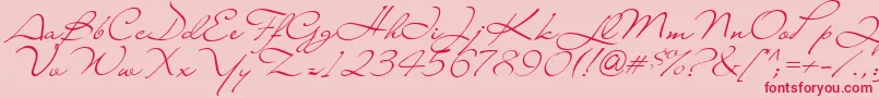 Liana-Schriftart – Rote Schriften auf rosa Hintergrund