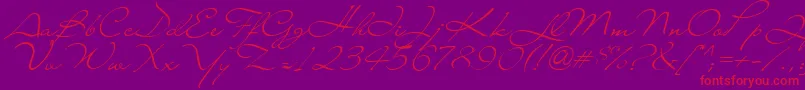 Fonte Liana – fontes vermelhas em um fundo violeta