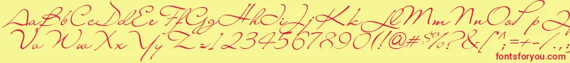 Liana Font – Red Fonts on Yellow Background