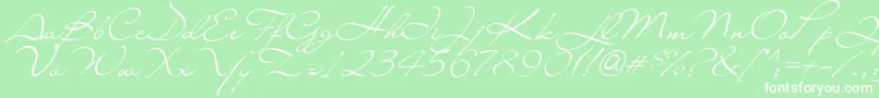 フォントLiana – 緑の背景に白い文字