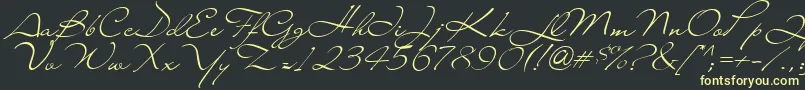 Liana Font – Yellow Fonts on Black Background