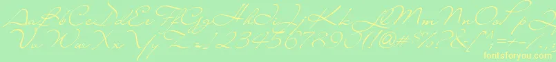 Liana Font – Yellow Fonts on Green Background
