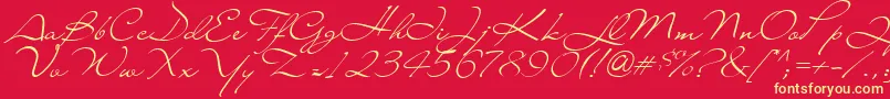 Liana Font – Yellow Fonts on Red Background