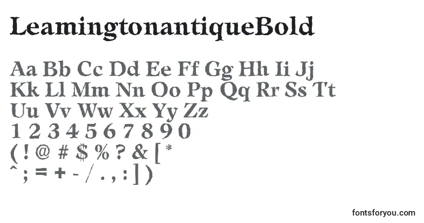 A fonte LeamingtonantiqueBold – alfabeto, números, caracteres especiais