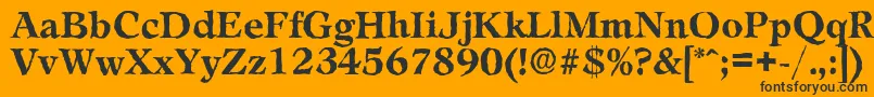 LeamingtonantiqueBold-Schriftart – Schwarze Schriften auf orangefarbenem Hintergrund