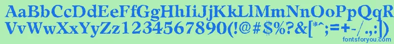 LeamingtonantiqueBold Font – Blue Fonts on Green Background