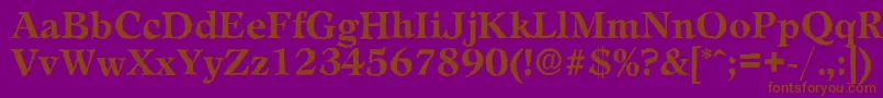 LeamingtonantiqueBold-Schriftart – Braune Schriften auf violettem Hintergrund