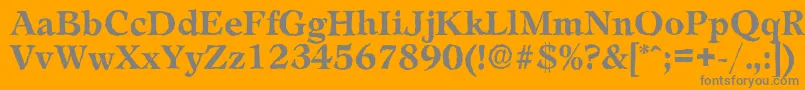 LeamingtonantiqueBold-Schriftart – Graue Schriften auf orangefarbenem Hintergrund