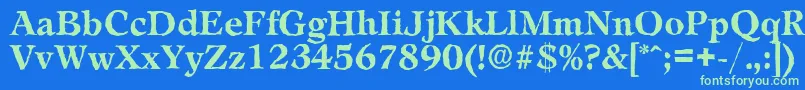 LeamingtonantiqueBold Font – Green Fonts on Blue Background