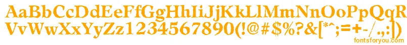 LeamingtonantiqueBold-Schriftart – Orangefarbene Schriften auf weißem Hintergrund