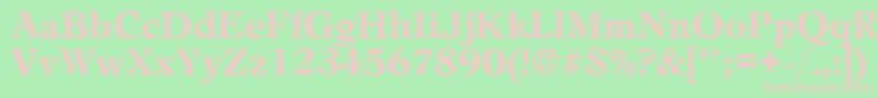 LeamingtonantiqueBold-Schriftart – Rosa Schriften auf grünem Hintergrund