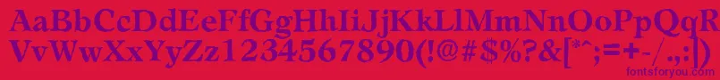 LeamingtonantiqueBold-Schriftart – Violette Schriften auf rotem Hintergrund