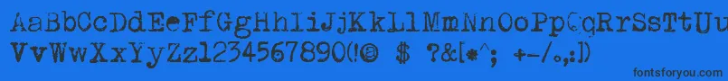 DkPI-fontti – mustat fontit sinisellä taustalla