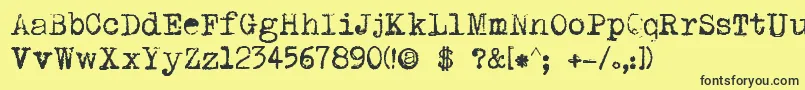 DkPI Font – Black Fonts on Yellow Background