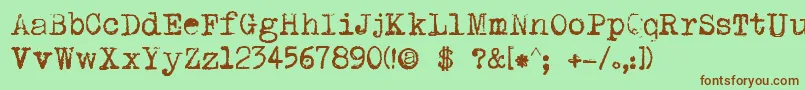 DkPI Font – Brown Fonts on Green Background