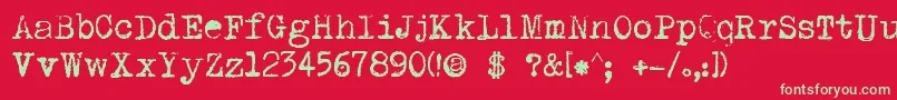 DkPI Font – Green Fonts on Red Background