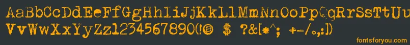 DkPI Font – Orange Fonts on Black Background