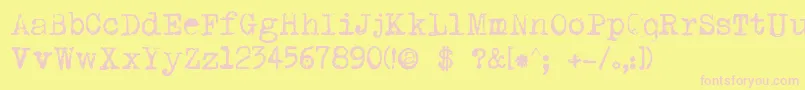 DkPI Font – Pink Fonts on Yellow Background