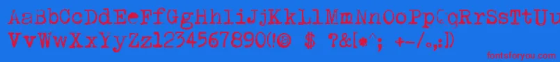 DkPI Font – Red Fonts on Blue Background