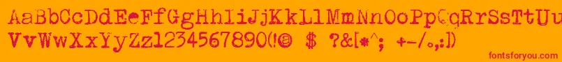 DkPI Font – Red Fonts on Orange Background