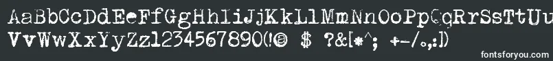 DkPI-fontti – valkoiset fontit mustalla taustalla